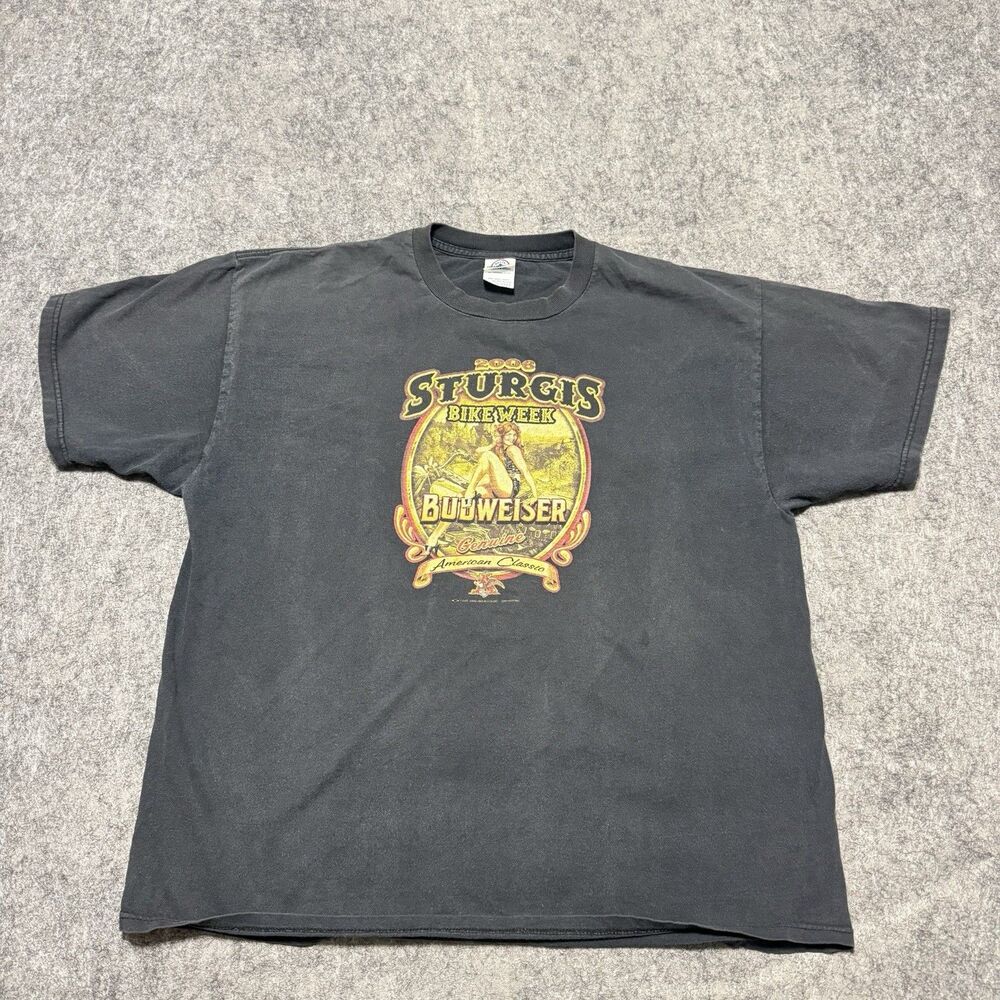 Vintage 2005 Budweiser Sturgis Bike Week Biker T-Shirt Delta Pro Weight XL